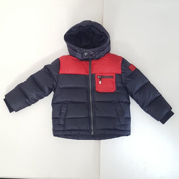 Boy's  TOMMY HILFIGER Puffers Jackets Size 2T Blue / Red - Picture 1 of 11